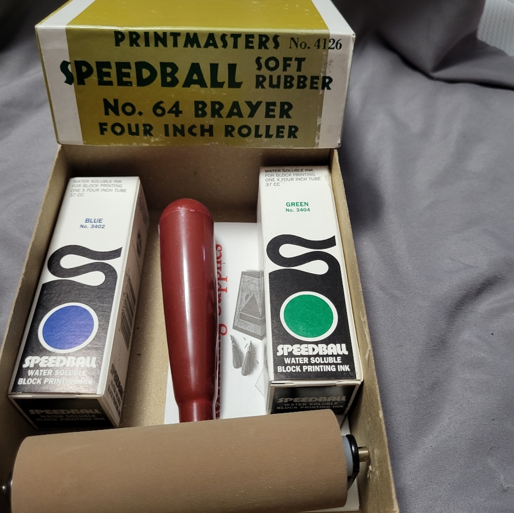 Ink roller and two tubes of ink